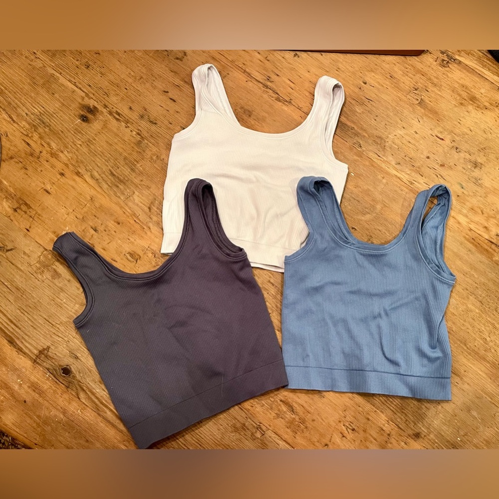 Athleta Girl Rise Above Rib Crop Tank x3